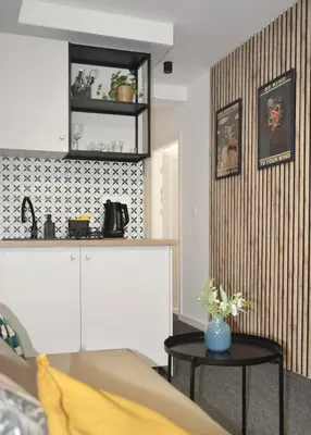 Kuchnia lub aneks kuchenny w obiekcie Patro Apartament 3 Wrocław Centrum