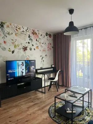 Telewizja i/lub zestaw kina domowego w obiekcie Apartament Andrea z balkonem