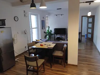 Kuchnia lub aneks kuchenny w obiekcie Apartament Karakorum Lokum Wrocław Borowska