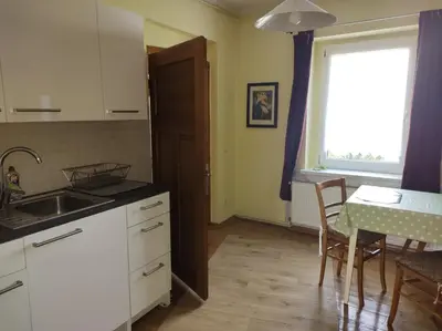 Kuchnia lub aneks kuchenny w obiekcie mieszkanie Tarnowskie Góry niedaleko Pałacu Rybna