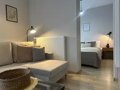 Łóżko lub łóżka w pokoju w obiekcie APARTAMENTY LAVENDERIA z widokiem na Górę Parkową, blisko centrum, spokojna okolica