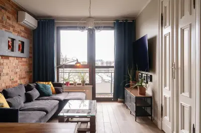 Telewizja i/lub zestaw kina domowego w obiekcie RentPlanet - Odra Tower
