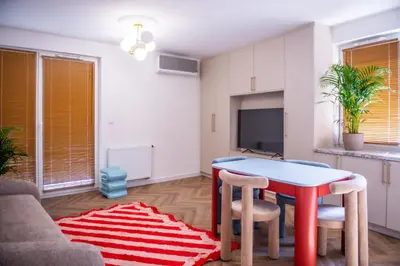 Część wypoczynkowa w obiekcie Apartament Mikołowska z balkonem