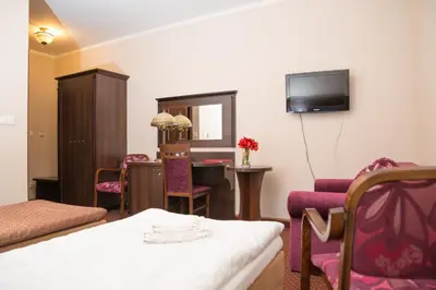 Telewizja i/lub zestaw kina domowego w obiekcie Zajazd u Beaty i Violetty