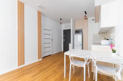 Kuchnia lub aneks kuchenny w obiekcie Park Skowroni Cosy Apartment by BookingHost