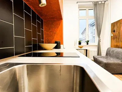Kuchnia lub aneks kuchenny w obiekcie 1min Walk to Market Square, Beautiful Views! Stylish 1BR Kitchen