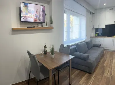 Telewizja i/lub zestaw kina domowego w obiekcie Apartament Magdalenka
