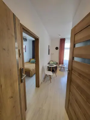 Łóżko lub łóżka w pokoju w obiekcie Apartament - Studio 2 Gliwice