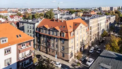 Widok na miasto Gliwice z tego apartamentu