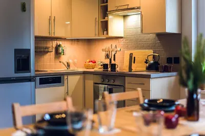 Kuchnia lub aneks kuchenny w obiekcie Apartament Śnieżny Międzygórze