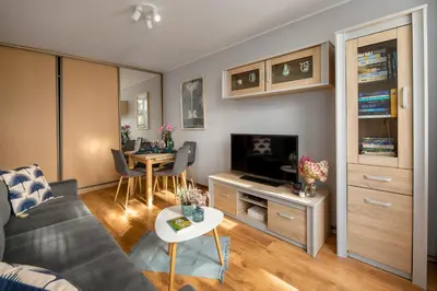 Telewizja i/lub zestaw kina domowego w obiekcie Apartament Pogodny Widok