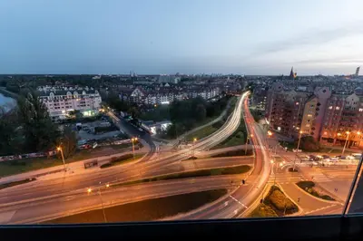 Widok na miasto Wrocław z tego apartamentu