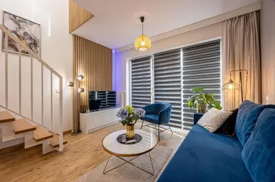 Część wypoczynkowa w obiekcie RentPlanet - Apartamenty Słonimskiego II