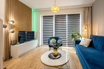 Część wypoczynkowa w obiekcie RentPlanet - Apartamenty Słonimskiego II