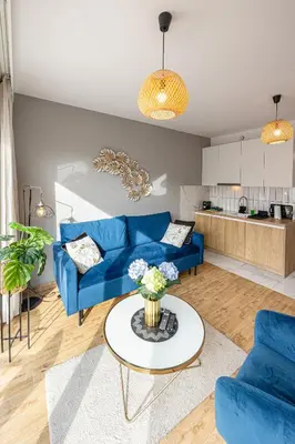 Część wypoczynkowa w obiekcie RentPlanet - Apartamenty Słonimskiego II