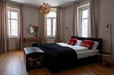 Łóżko lub łóżka w pokoju w obiekcie Apartament Szafran - Sudeckie Historie