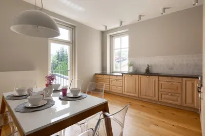 Kuchnia lub aneks kuchenny w obiekcie Apartament Szafran - Sudeckie Historie