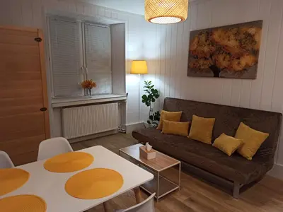Część wypoczynkowa w obiekcie Słoneczny apartament z prywatną sauną w Stroniu Śląskim