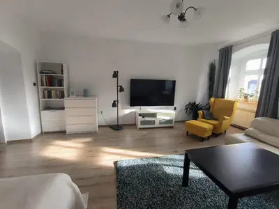 Telewizja i/lub zestaw kina domowego w obiekcie Apartament pod Wieżą Srebrna Góra