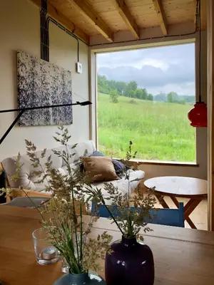Część wypoczynkowa w obiekcie Zielanka - Cabin in Owl Mountains
