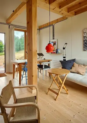 Część wypoczynkowa w obiekcie Zielanka - Cabin in Owl Mountains