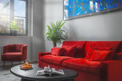 Część wypoczynkowa w obiekcie Boulevard Drobnera - ApartHotel Premium z widokiem na Odre