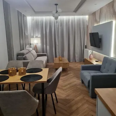 Część wypoczynkowa w obiekcie Central Park Green Apartament