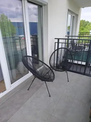 Balkon lub taras w obiekcie Komfortowy apartament dla 7 osób CH Arena, prywatny parking