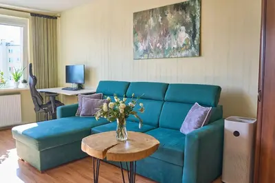 Część wypoczynkowa w obiekcie Zielony apartament w centrum