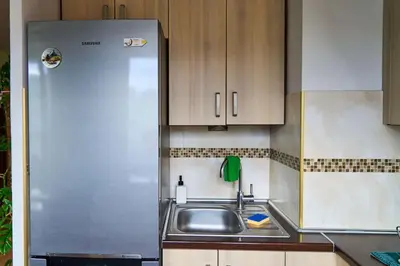 Kuchnia lub aneks kuchenny w obiekcie Zielony apartament w centrum
