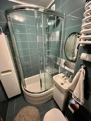 Łazienka w obiekcie Zielony apartament w centrum