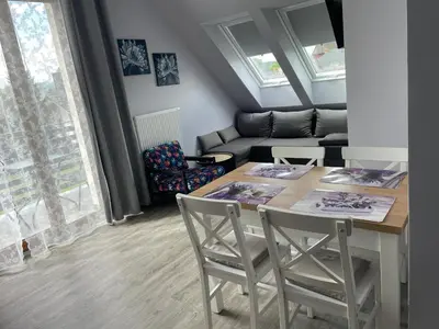 Część wypoczynkowa w obiekcie Lawendowa Kudowa - Apartamenty z dostępem do sauny i jacuzzi