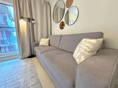 Część wypoczynkowa w obiekcie Apartament Halo 3 Check in 24h Privat Parking