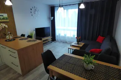 Telewizja i/lub zestaw kina domowego w obiekcie Słowik Apartament