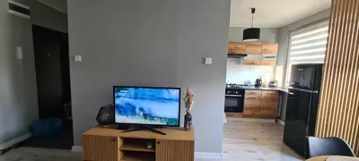 Telewizja i/lub zestaw kina domowego w obiekcie Apartament Retro