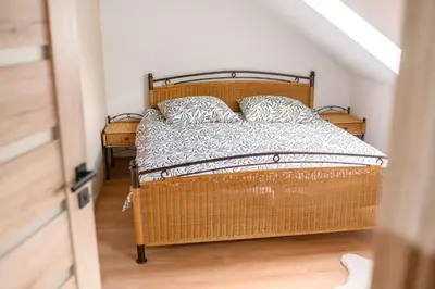 Łóżko lub łóżka w pokoju w obiekcie Apartament Podgórze