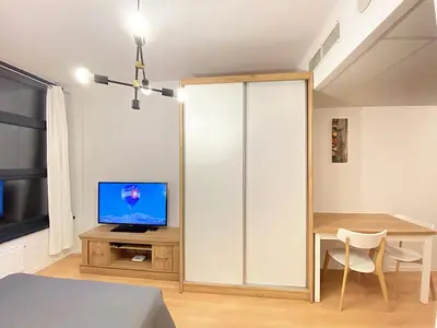 Telewizja i/lub zestaw kina domowego w obiekcie Apartimento Hydral Tesori