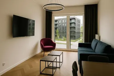 Telewizja i/lub zestaw kina domowego w obiekcie Apartament Kępa Mieszczńska Wrocław