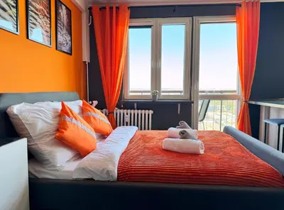 Łóżko lub łóżka w pokoju w obiekcie Apartament Książęca Góra