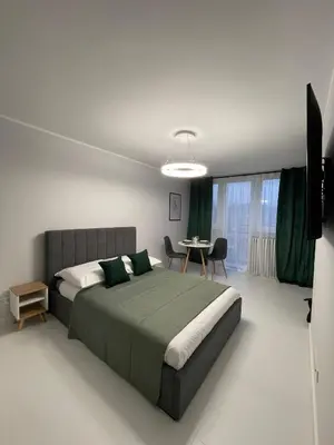 Łóżko lub łóżka w pokoju w obiekcie Luxury Apartments Kamienna Góra