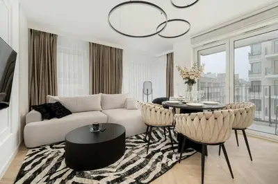 Część wypoczynkowa w obiekcie Apartment Near Centre of Wrocław with AC and Parking by Renters Prestige