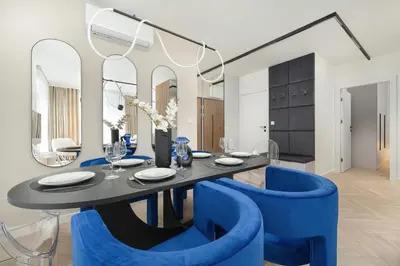 Część wypoczynkowa w obiekcie Gwiaździsta Elegant Apartment for 6 Guests with Balcony & Parking by Noclegi Renters