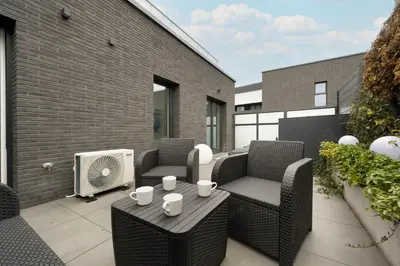 Część wypoczynkowa w obiekcie Gwiaździsta Elegant Apartment for 6 Guests with Balcony & Parking by Noclegi Renters