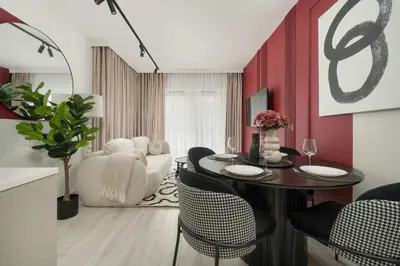 Część wypoczynkowa w obiekcie Luksusowe Apartamenty w Centrum Wrocławia Blisko Parku z Klimatyzacją w Salonie by Noclegi Renters