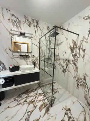 Łazienka w obiekcie Stylowy apartament z ogródkiem i tarasem