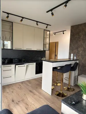 Kuchnia lub aneks kuchenny w obiekcie Stylowy apartament z ogródkiem i tarasem
