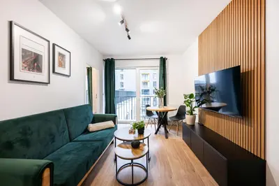 Telewizja i/lub zestaw kina domowego w obiekcie Legnicka Residence