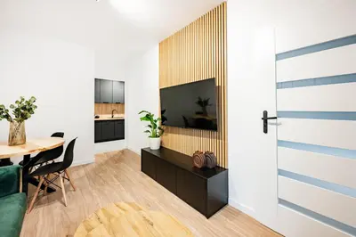 Telewizja i/lub zestaw kina domowego w obiekcie Legnicka Residence apart