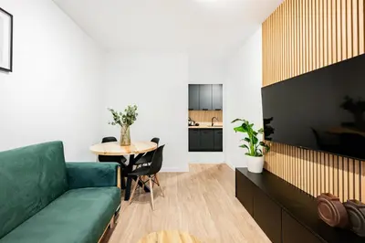 Telewizja i/lub zestaw kina domowego w obiekcie Legnicka Residence apart