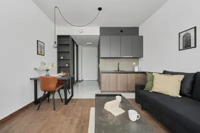 Kuchnia lub aneks kuchenny w obiekcie Rent like home - Spacious Studio with Balcony Słonimskiego 2